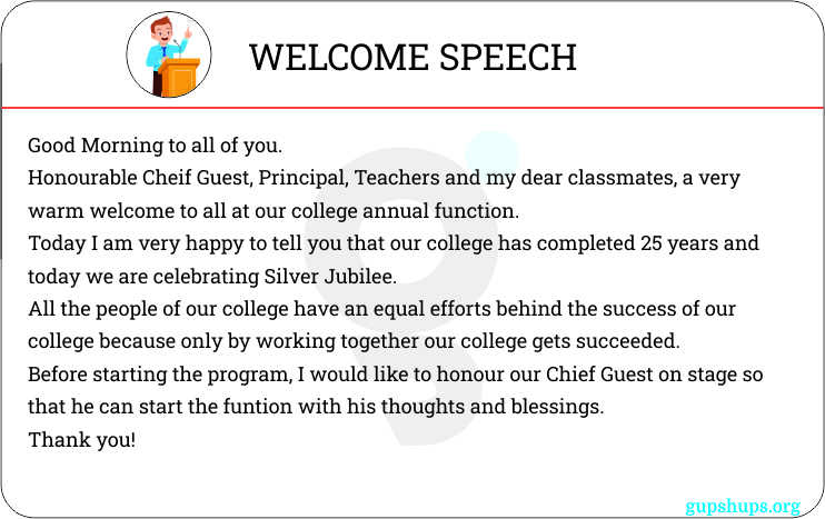 make welcome speech