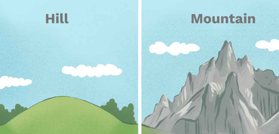 What is Difference between Hills and Mountains